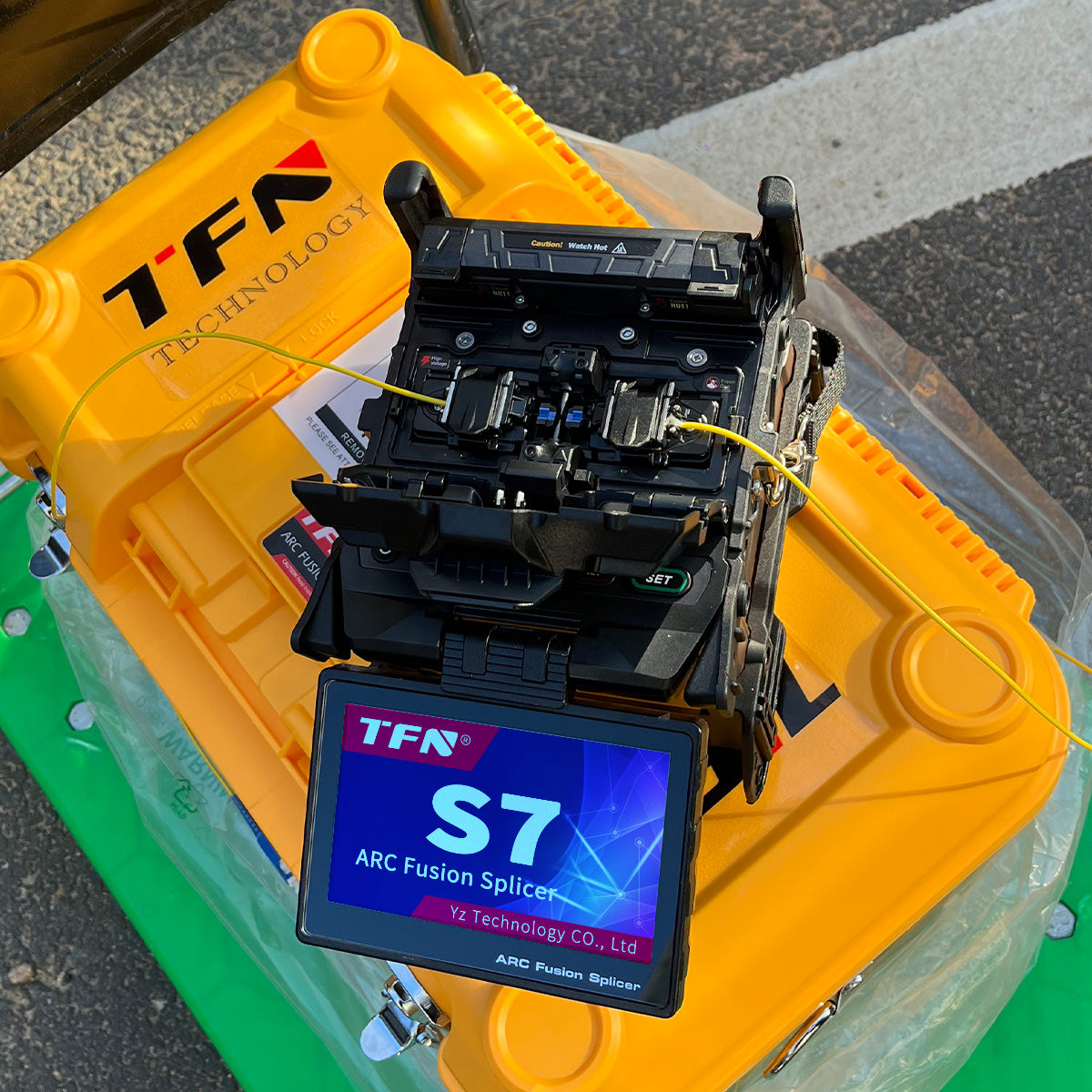 Empalmador de fibra óptica TFN S7 con seis motores